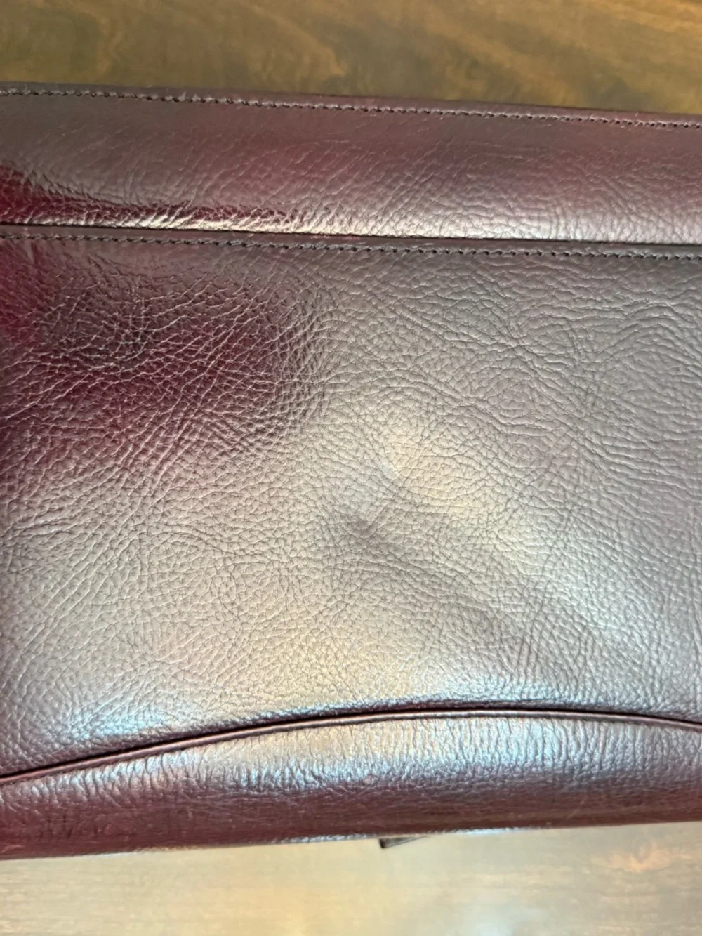 Franklin Covey Leather Zip Portfolio in Deep Plum